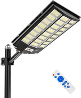 Solar street light with remote control on a white background